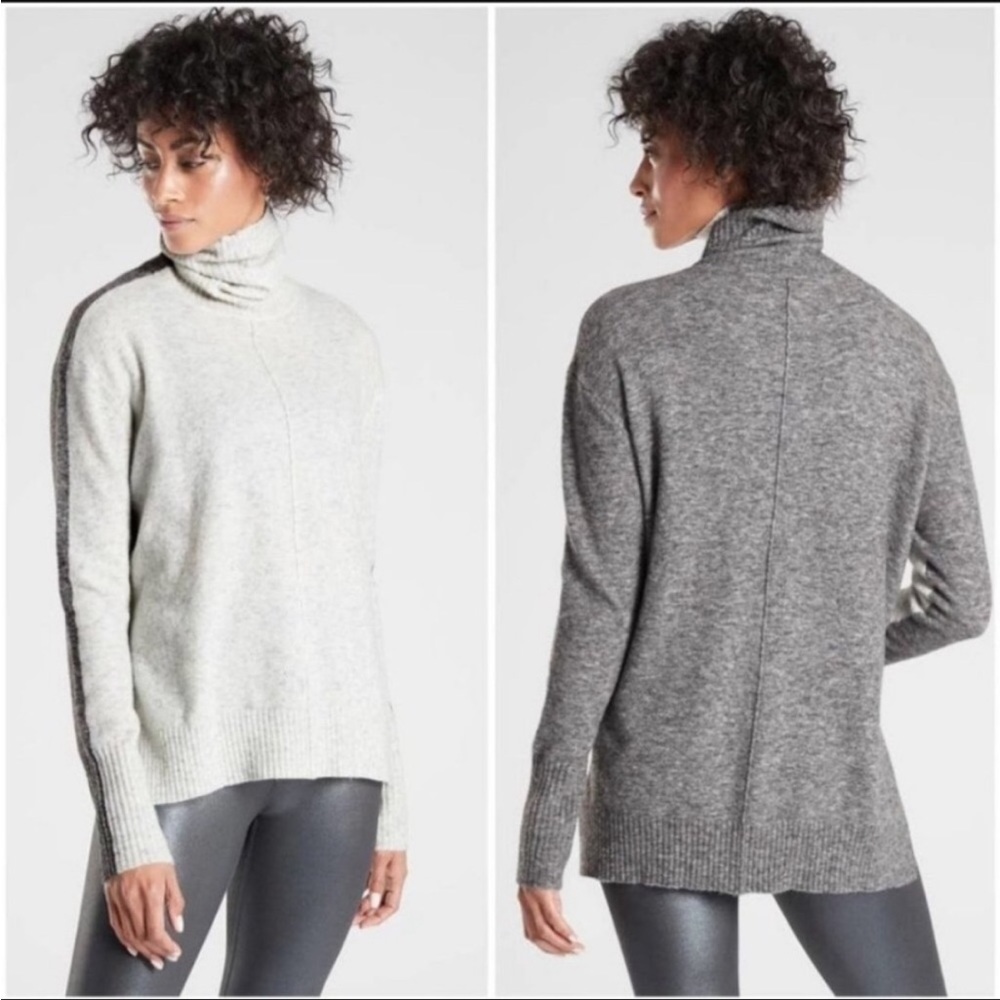 Athleta transit color block merino wool blend sweater XS
